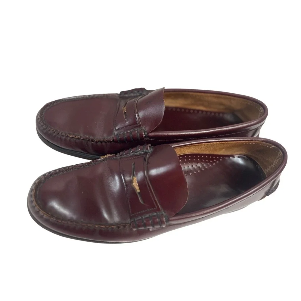 Sebago Burgandy Beefroll Penny Loafer Dress‎ Shoes Handcrafted Leather Mens 11.5